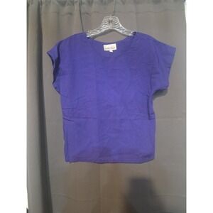 Cristina Purple Top, Women's Small‎ T-Shirt, Short Sleeve, Vintage Casual Top